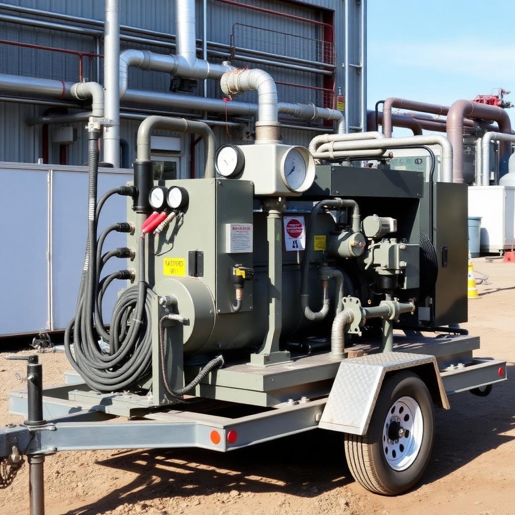 High-pressure pump trailer for industrial cleaning